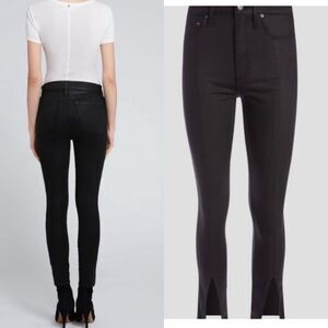 Alice + Olivia High Rise Coated Skinny Jeans black size 28